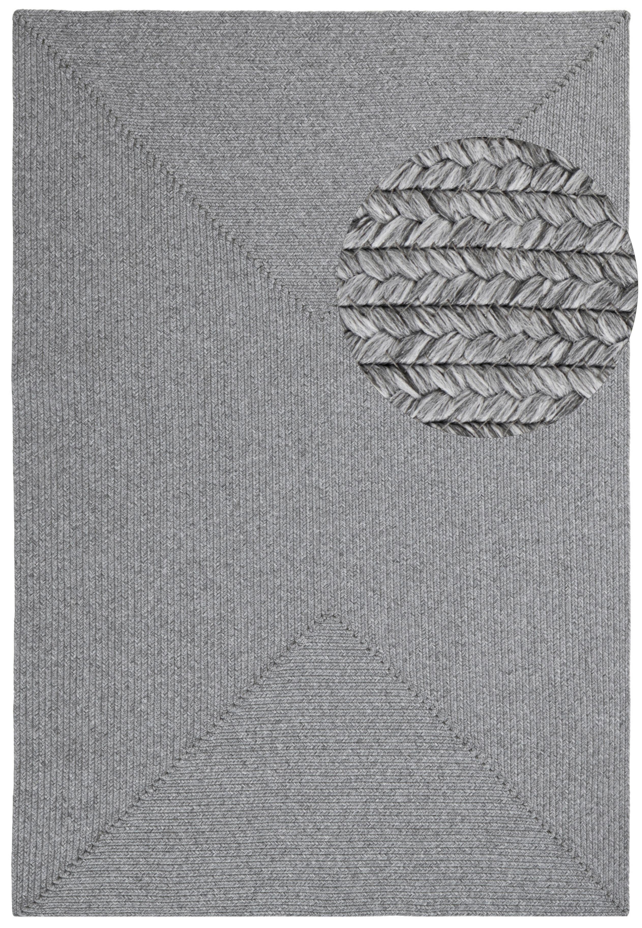 Outdoorteppich Trenzado Hellgrau ca. 200x290cm - Hellgrau, Basics, Kunststoff (200/290cm)