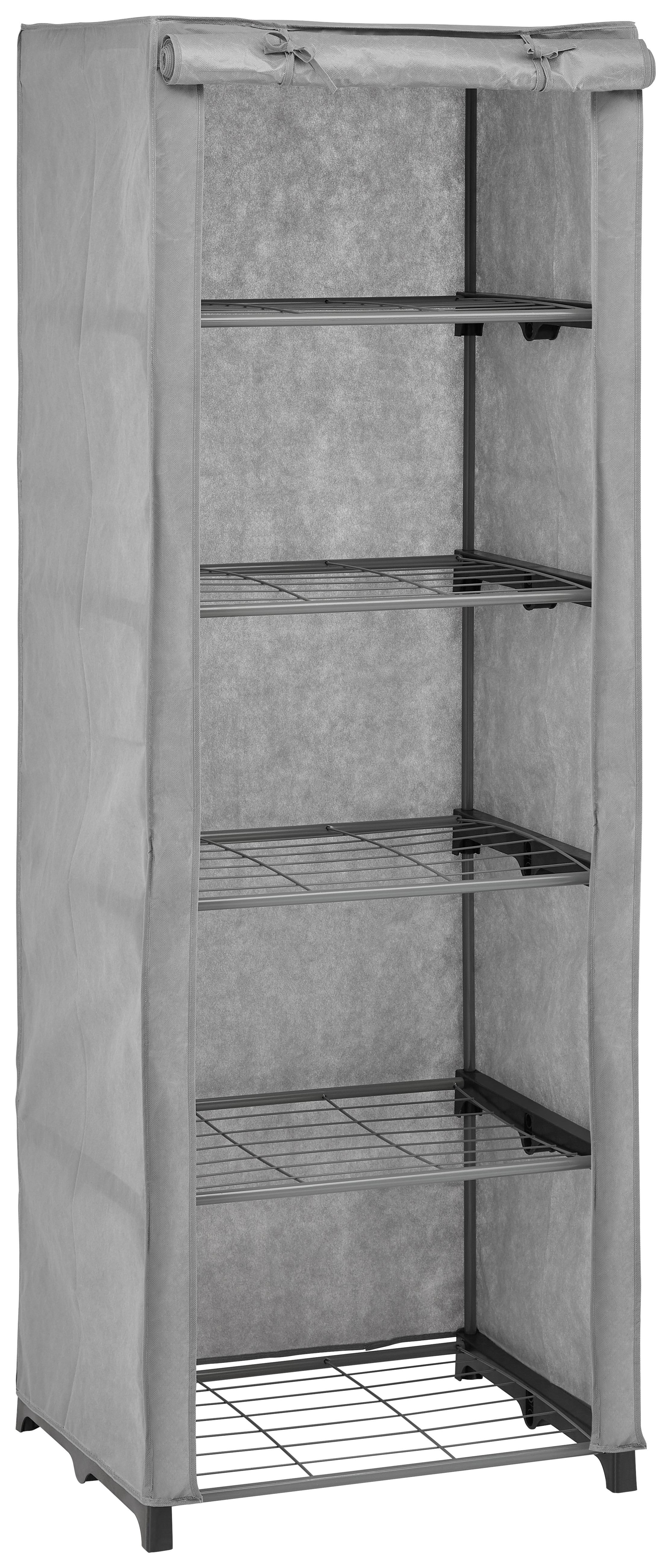Textil Szekrény Szürke Klack - szürke, Konventionell, textil/fém (60/176/50cm) - Mömax