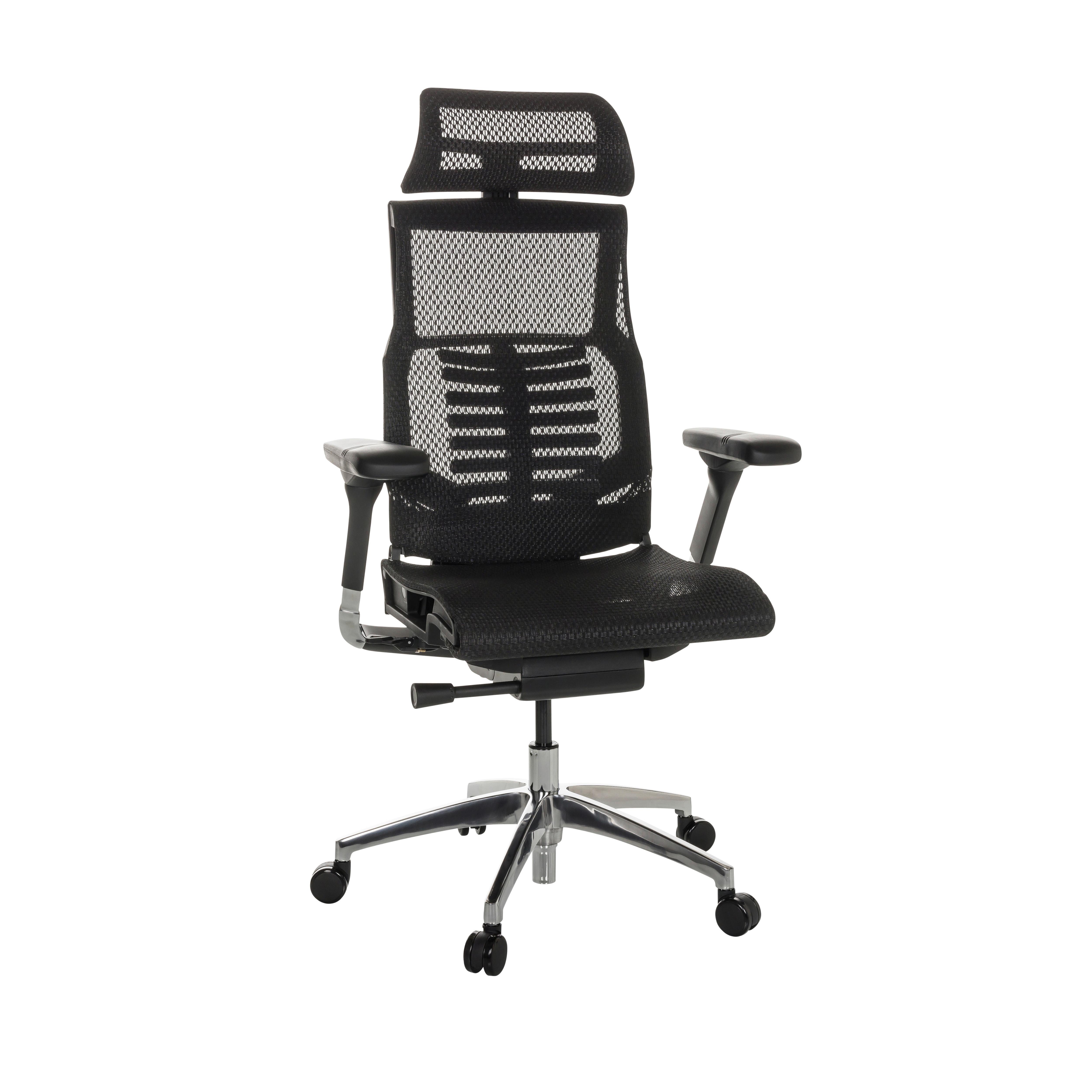 Pisarniški Stol Dynafit Ii, Črna - srebrne barve/črna, Basics, kovina/umetna masa (67/119-135/60cm) - MID.YOU