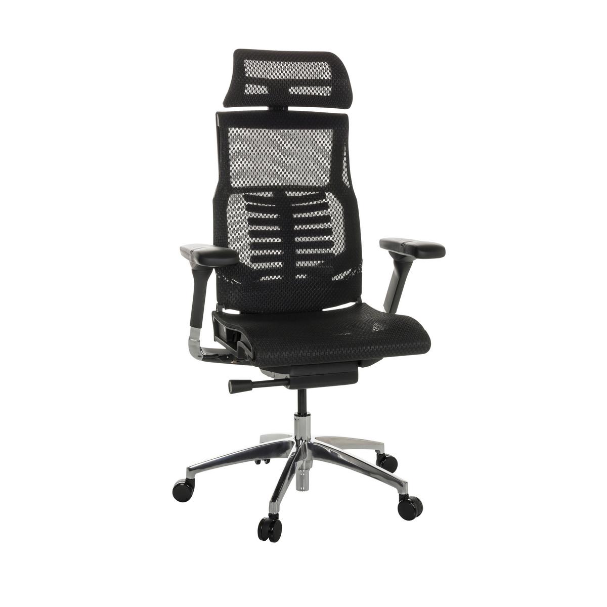 Pisarniški Stol Dynafit Ii, Črna - srebrne barve/črna, Basics, kovina/umetna masa (67/119-135/60cm) - MID.YOU