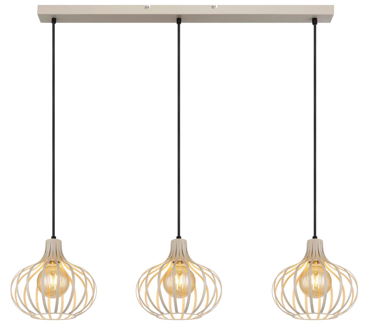 LAMPA WISZĄCA 33370319 MATEO - kremowy/czarny, Basics, metal/tkanina (103/25/150cm) - Globo