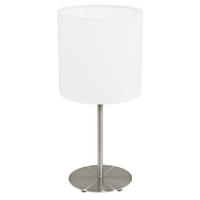 LAMPA STOŁOWA 31594 PASTERI - biały/kolor niklowy, Konventionell, metal/tkanina (18/40cm) - Eglo