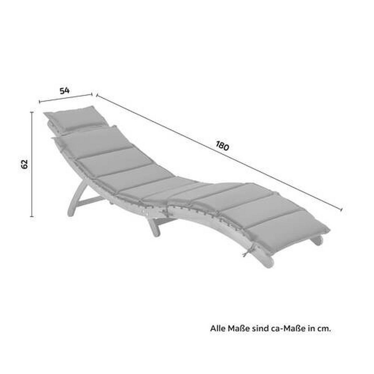Vrtni Ležalnik Bora, Modra, Akacija - temno modra, Moderno, tekstil/les (180/54/62cm) - Bessagi Garden