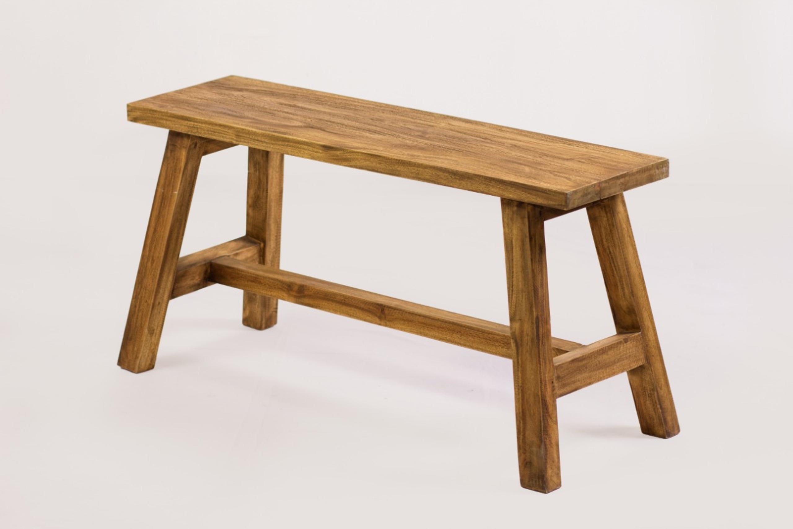 Sitzbank aus Mahagoni massiv - Naturfarben, MODERN, Holz (90/45/25cm) - Modern Living