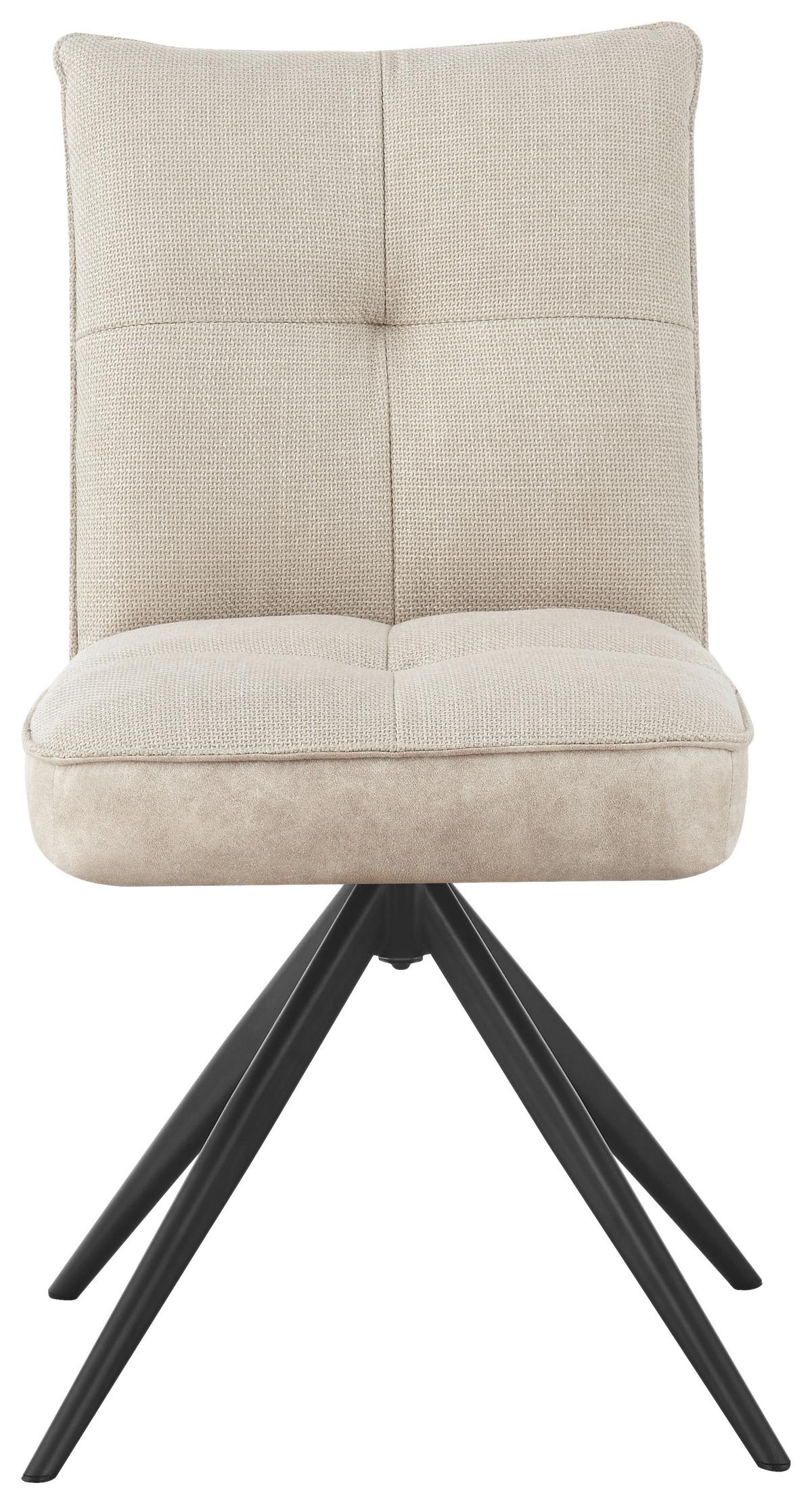Stuhl Maya Beige - Beige/Schwarz, Modern, Textil/Metall (49/89/65cm) - Premium Living