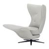 Relax Fotel Mirea - Világosszürke, modern, Bőr/Fém (80/108/124,5cm) - Bessagi Home