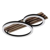 LED-DECKENLEUCHTE 67353D2 TISHA - Weiss/Dunkelbraun, Natur, Holzwerkstoff/Kunststoff (48/30/9,5cm) - Globo