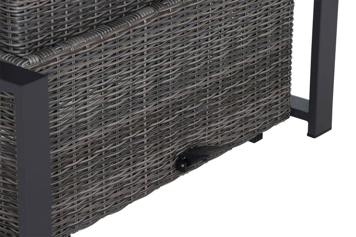 Loungegarnitur Corido Grau - Grau, Basics, Keramik/Kunststoff (72/206/103cm) - Siena Garden
