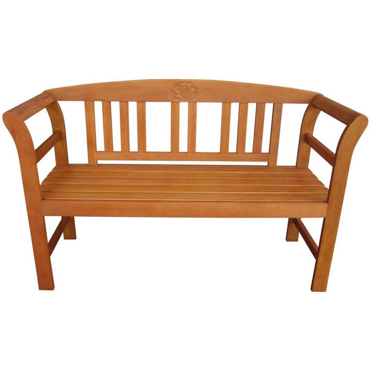 Gartenbank Holz San Jose ca. 130x82 cm geölt - Braun, Basics, Holz (130/82/45cm) - Gardenson