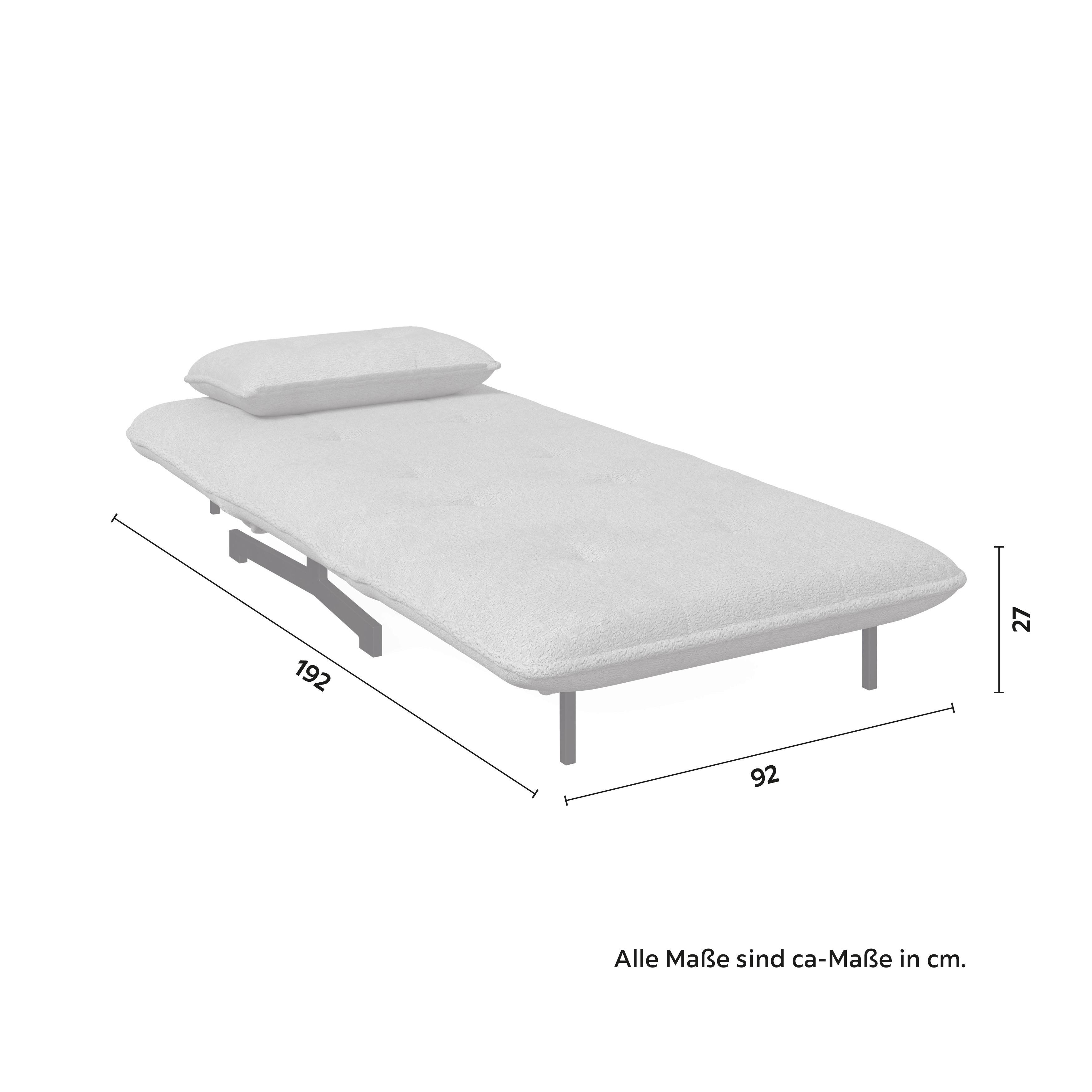 BÄDDFÅTÖLJ LUNA - beige/svart, Modern, metall/textil (92/86/80cm) - Bessagi Home