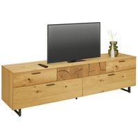 TV-Element in Wildeiche - Wildeiche/Schwarz, Modern, Holzwerkstoff/Metall (203/59/50cm) - Premium Living