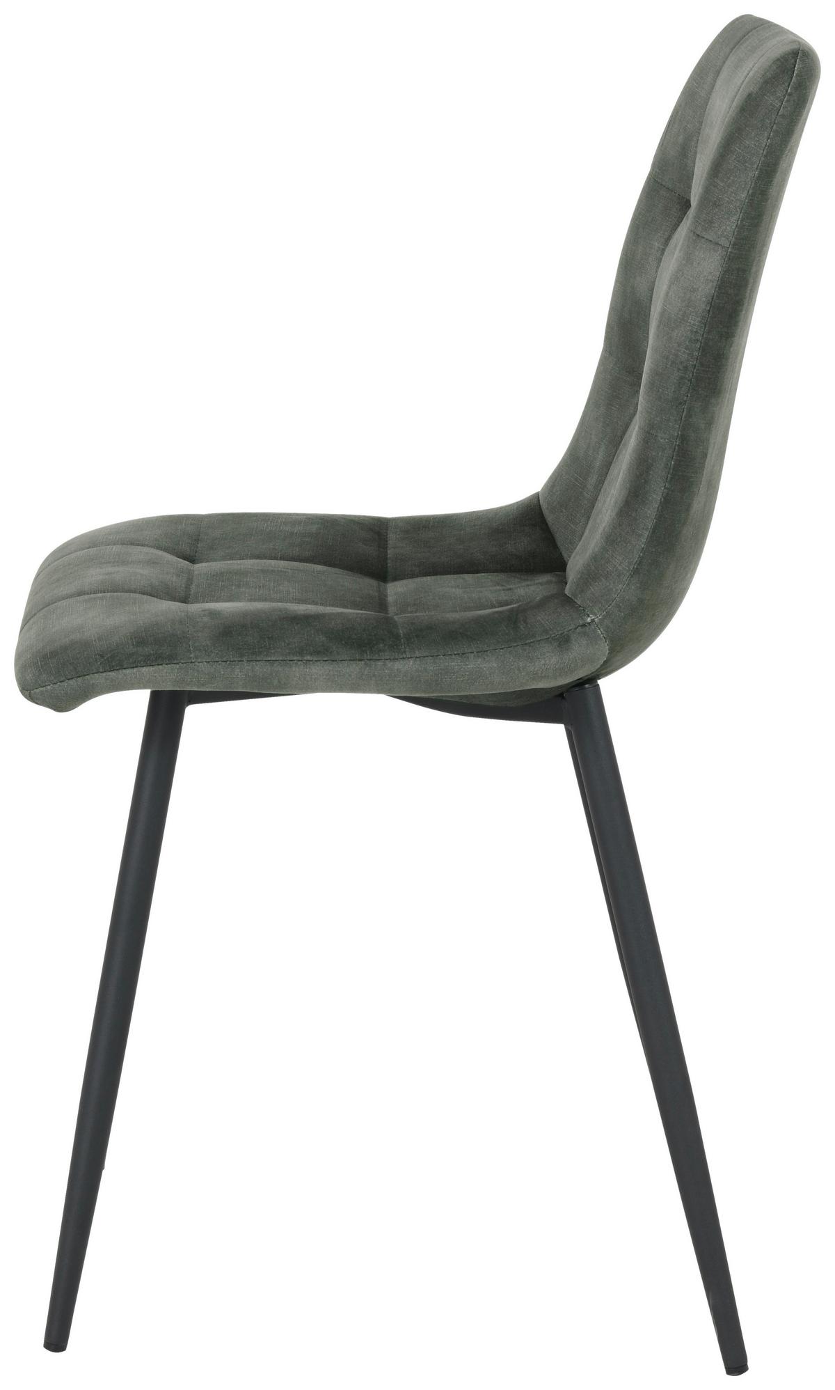 Stol Lech, Temno Siva - črna/temno zelena, Konvencionalno, kovina/tekstil (45/88/55cm)
