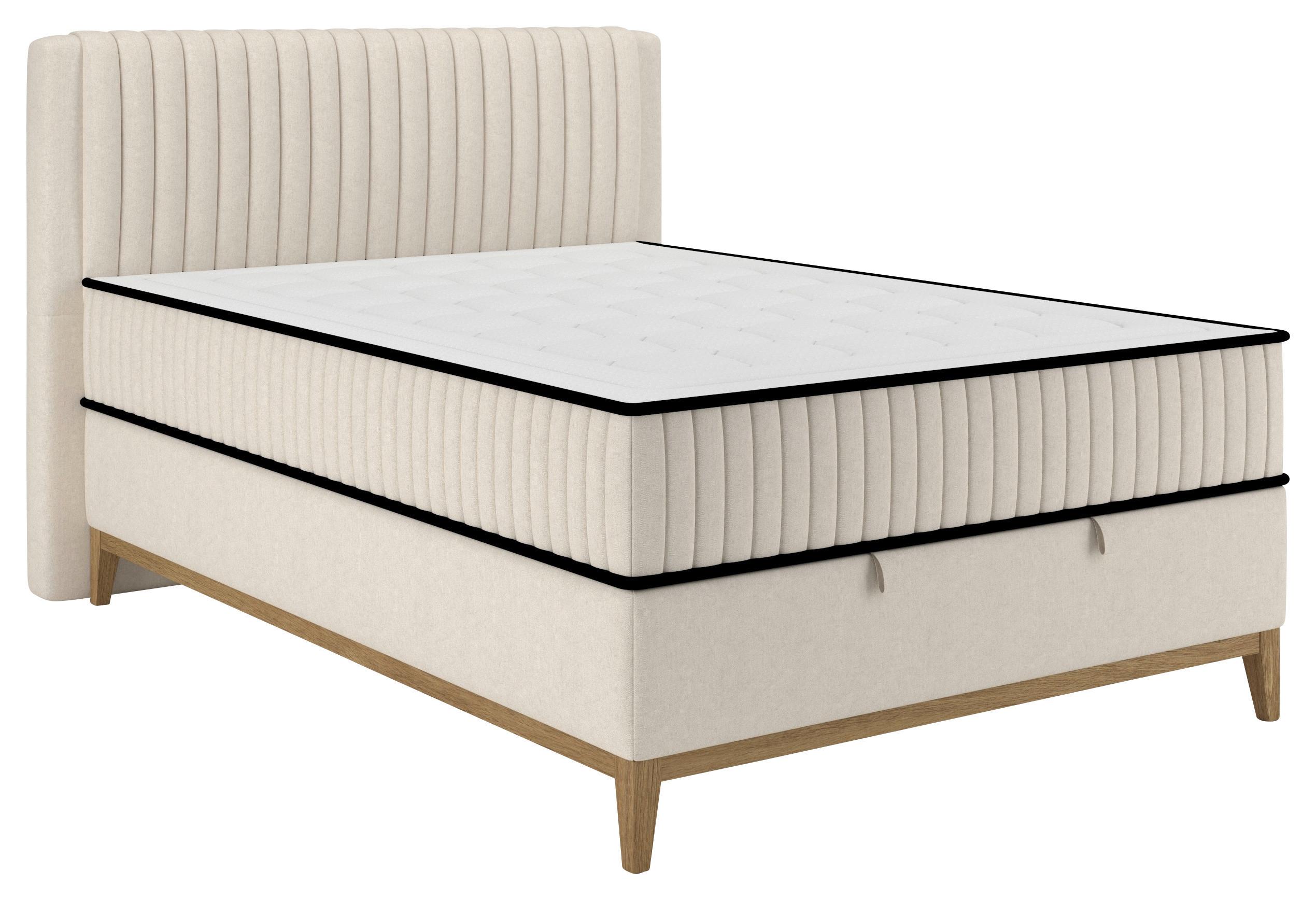 Bett Elena Creme ca. 120x200cm - Creme, KONVENTIONELL, Holz/Holzwerkstoff (120/200cm) - Sembella