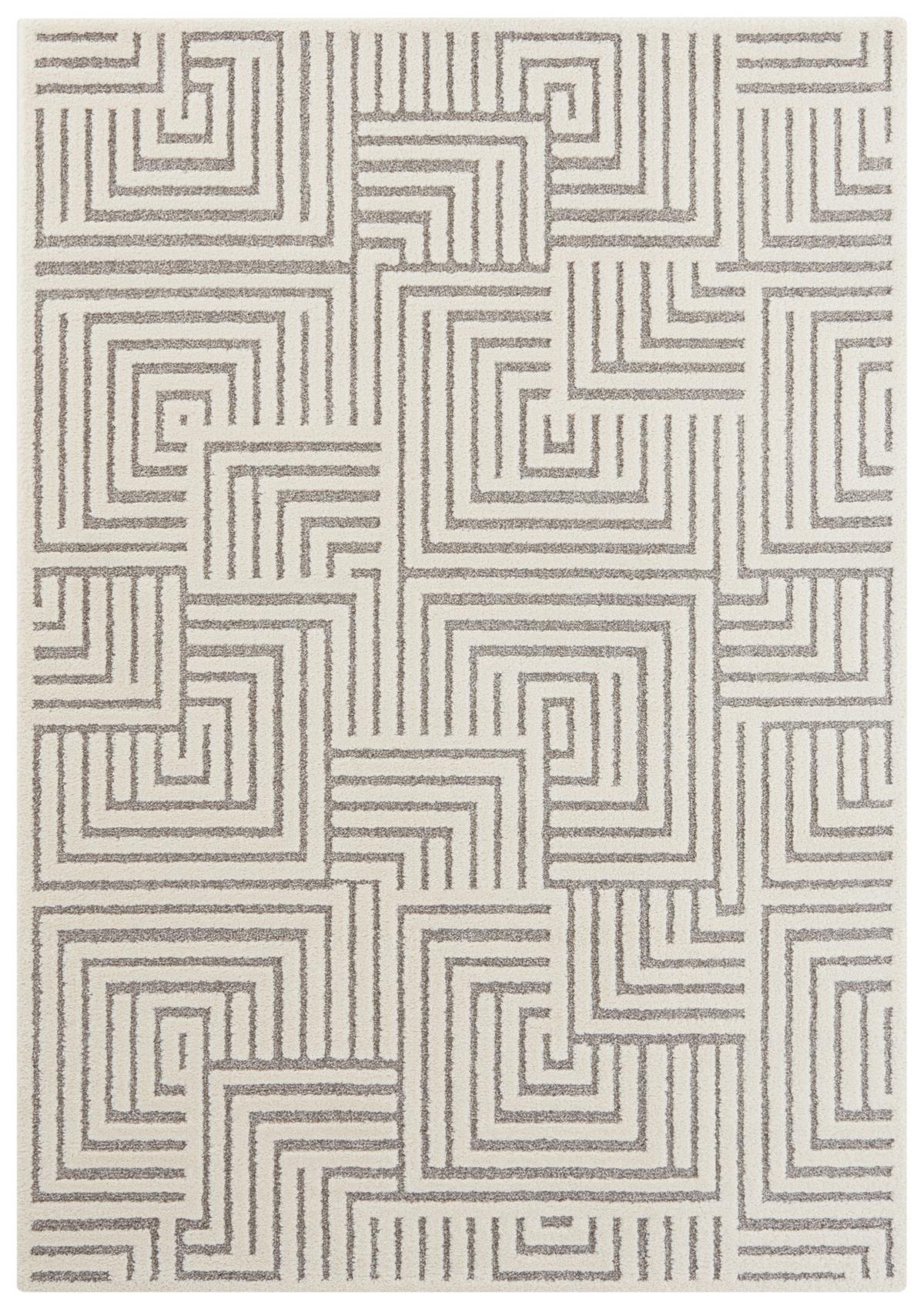 Hochflorteppich Manipu Creme/Grau ca. 80x150cm - Creme/Grau, Basics, Kunststoff (80/150cm)
