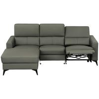 Wohnlandschaft Ben Dunkelgrau - Dunkelgrau/Schwarz, MODERN, Leder/Holz (102-180/75-95/235cm) - Premium Living