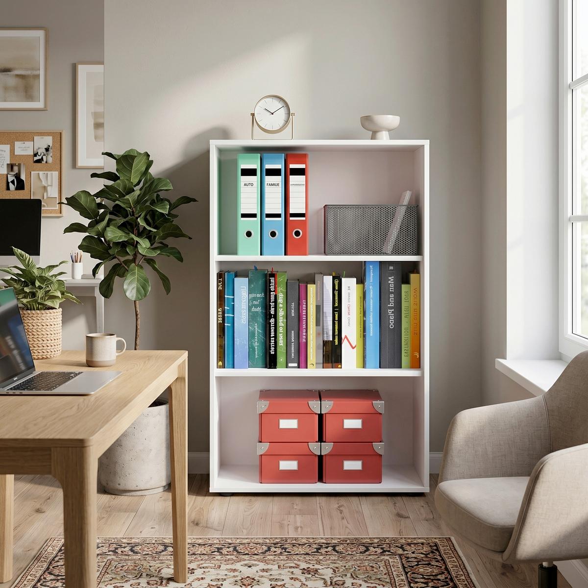 Etajeră Pentru Documente Lona Xl - alb, Basics, material pe bază de lemn (70/105/37cm) - P & B