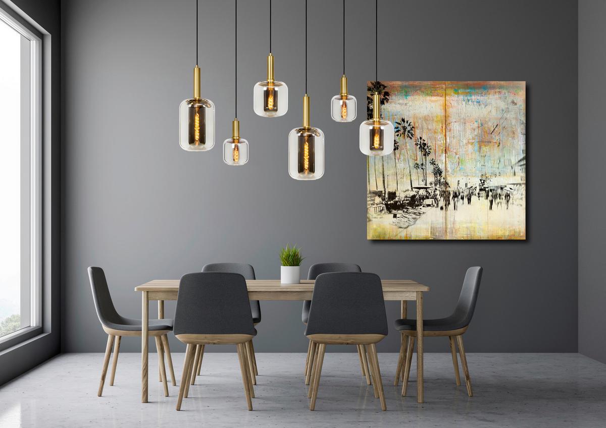 LAMPA WISZĄCA 45494/06/65 JOANET - jasnoszary, Design, szkło (132/41.5/218cm) - Lucide