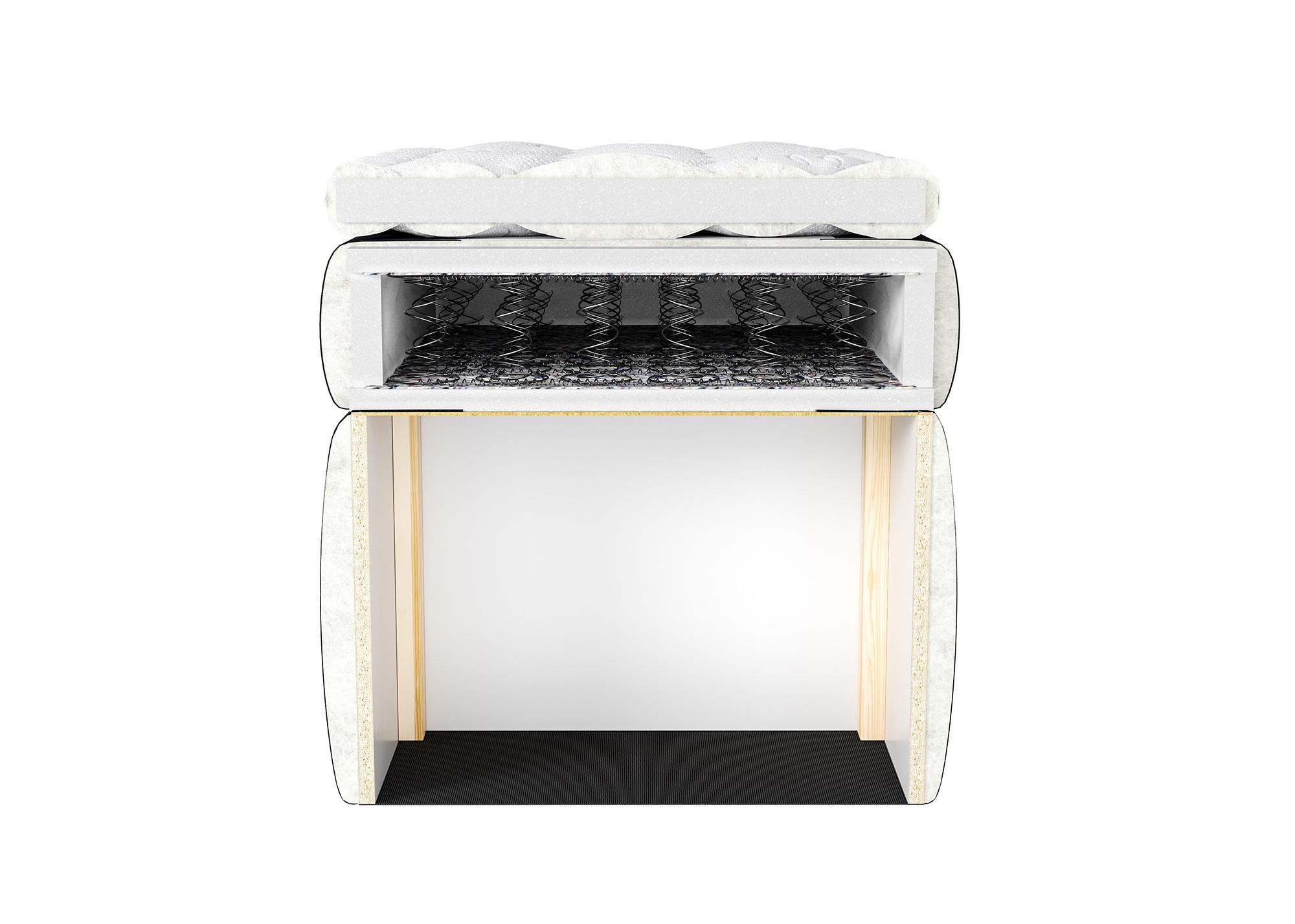 Boxbett Lucy ca. 180x200 cm Dunkelgrau mit Topper - Dunkelgrau, MODERN, Holz/Holzwerkstoff (180/200cm) - Bessagi Home