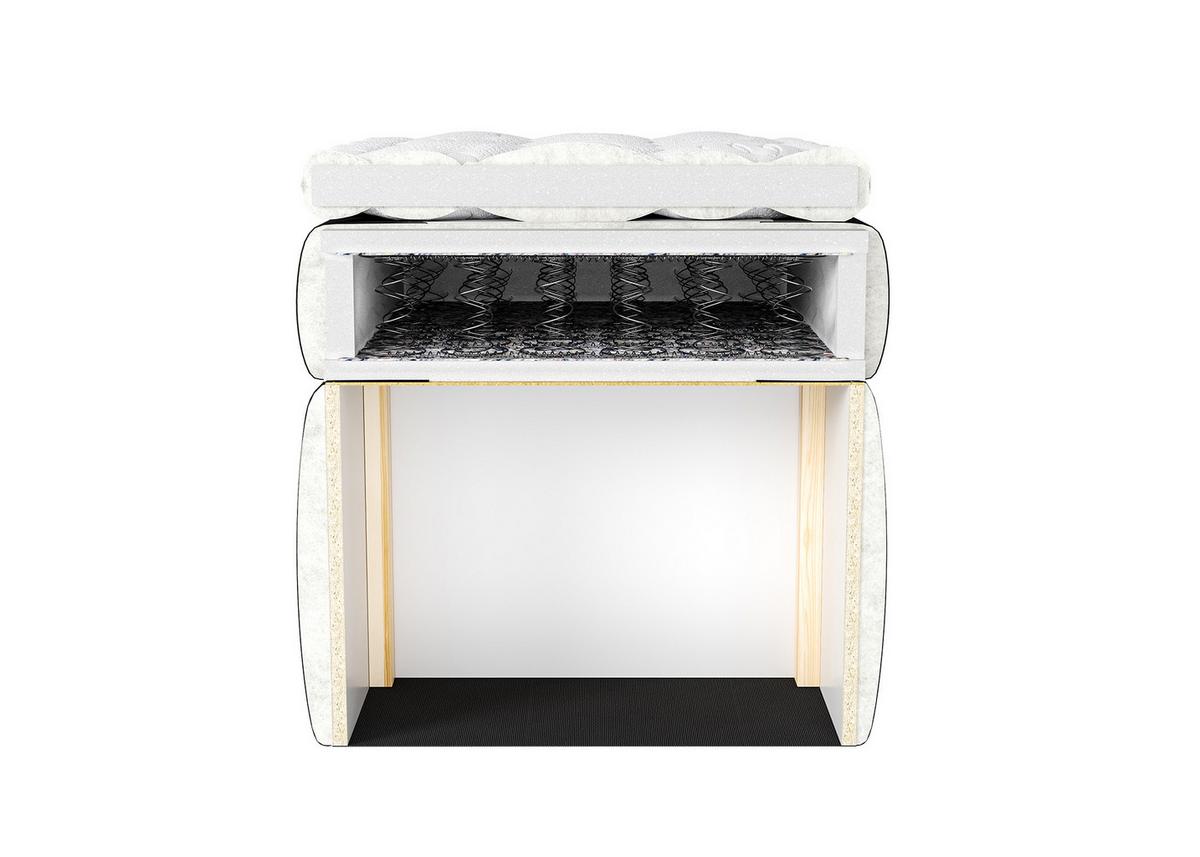 Boxbett Lucy 2 ca.180x200cm Grau mit Topper - Schwarz/Grau, MODERN, Holz/Holzwerkstoff (180/200cm) - Bessagi Home