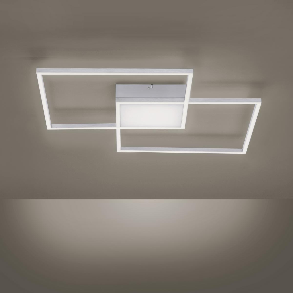 Stropna Led-svetilka Asmin, Srebrna, 2 X 16,5 W - srebrne barve, kovina/umetna masa (60/60/5,3cm)
