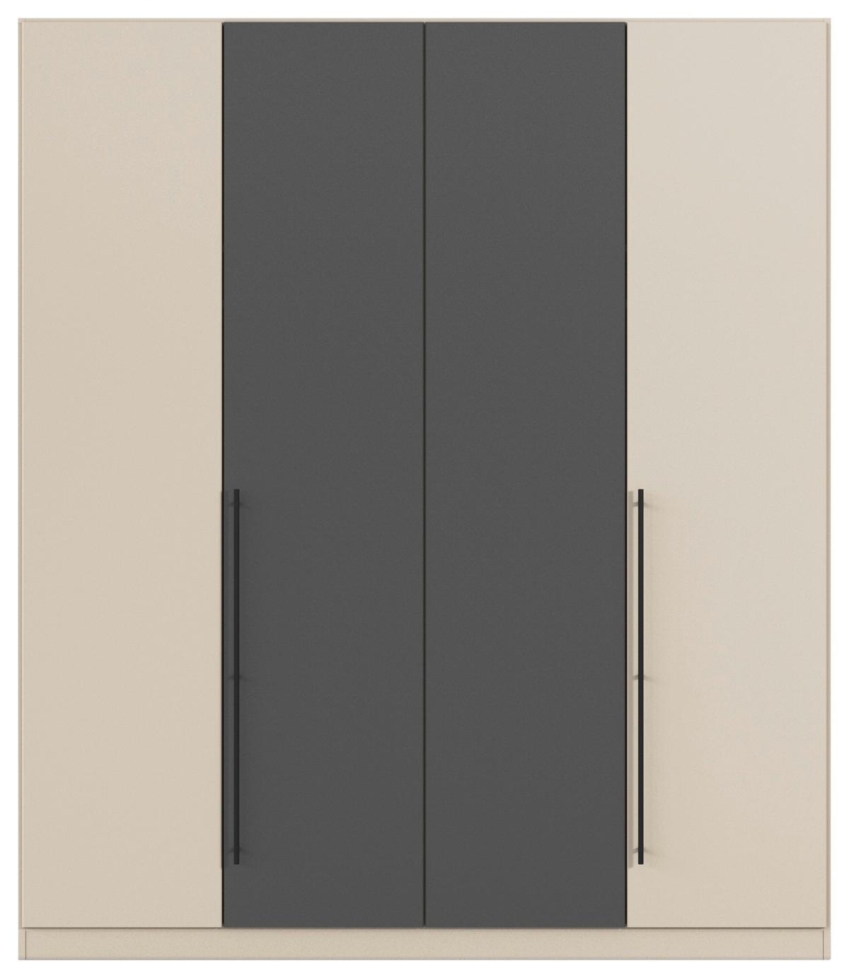 Kleiderschrank Safari Grau/Champagner - Champagner/Grau, KONVENTIONELL, Holzwerkstoff/Metall (181/210/54cm) - Based