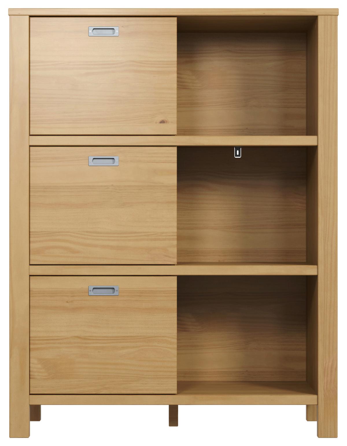 Regal Eterno, Naravne Barve - srebrne barve/naravne barve, Konvencionalno, kovina/leseni material (100/130/43cm) - Modern Living