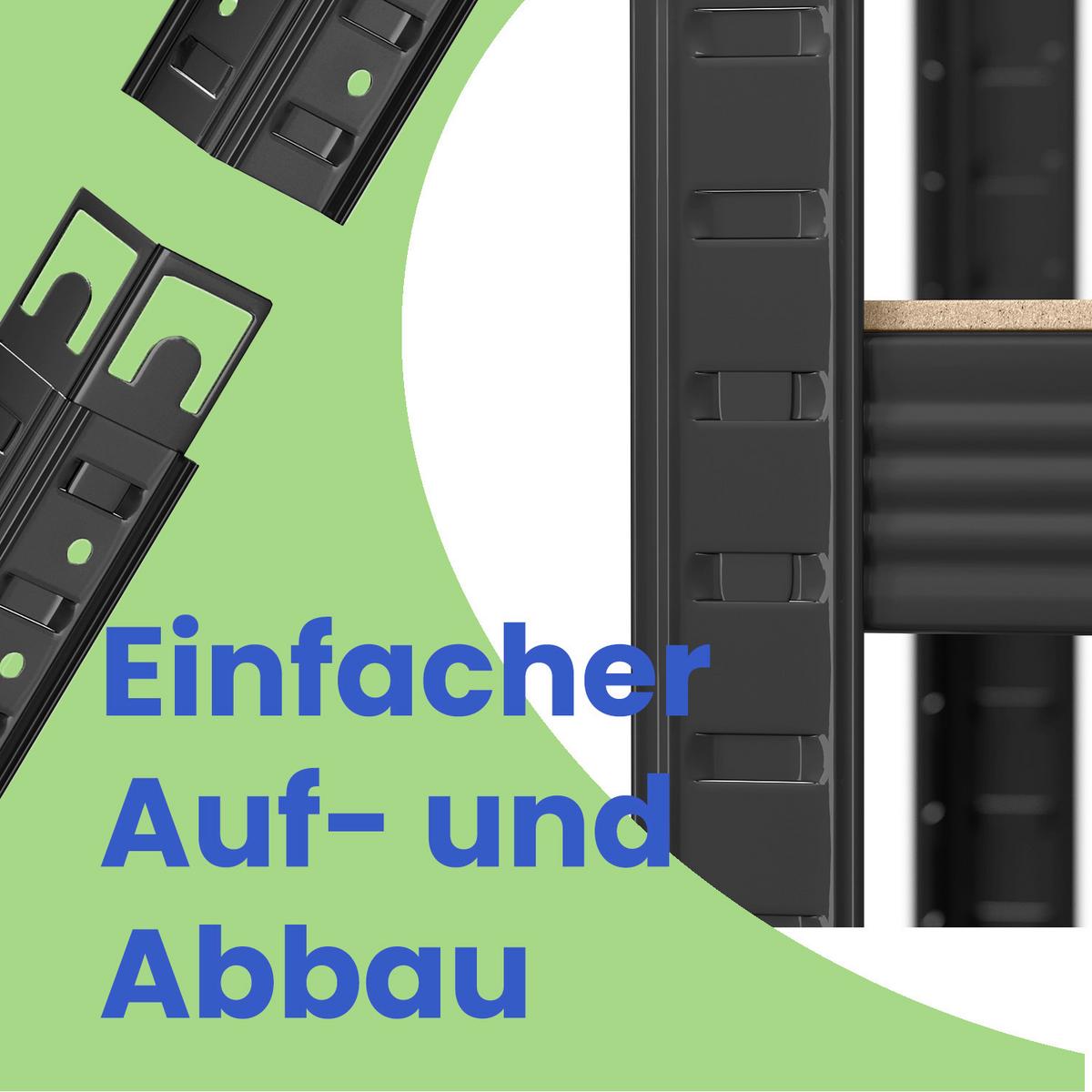 Schwerlastregal Schwarz/Hellbraun - Hellbraun/Schwarz, Basics, Holzwerkstoff (100/200/50cm)