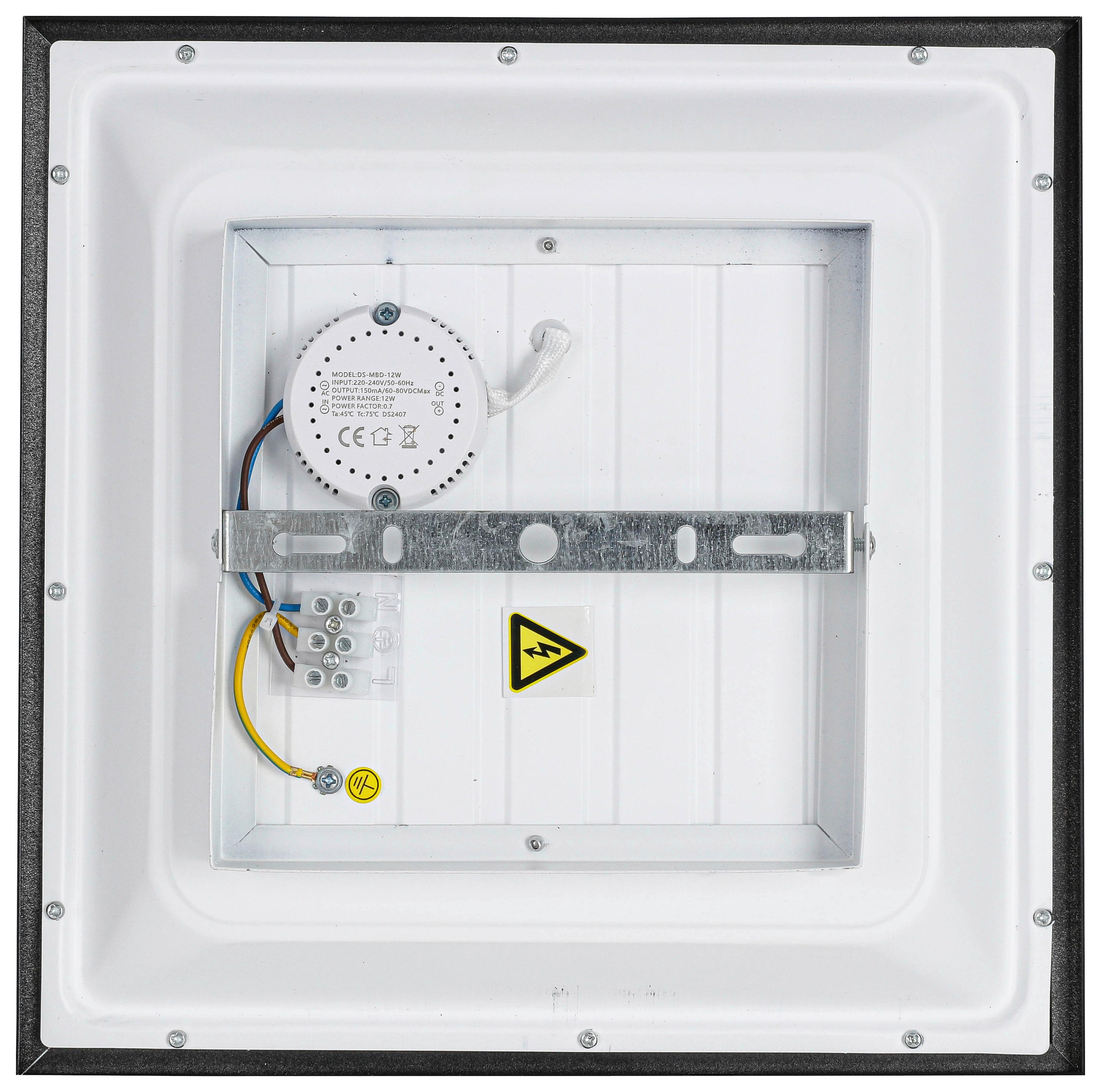 LED-Deckenleuchte Juo Schwarz/Weiß max. 12 Watt - Schwarz/Weiß, MODERN, Kunststoff/Metall (30/30/5,5cm) - Mömax
