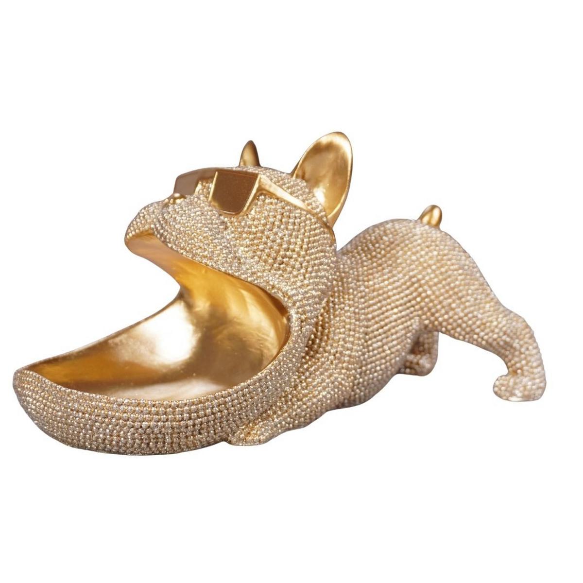 Dekor Kutya Sugdog - aranyszínű, műanyag (25/13/12,5cm)