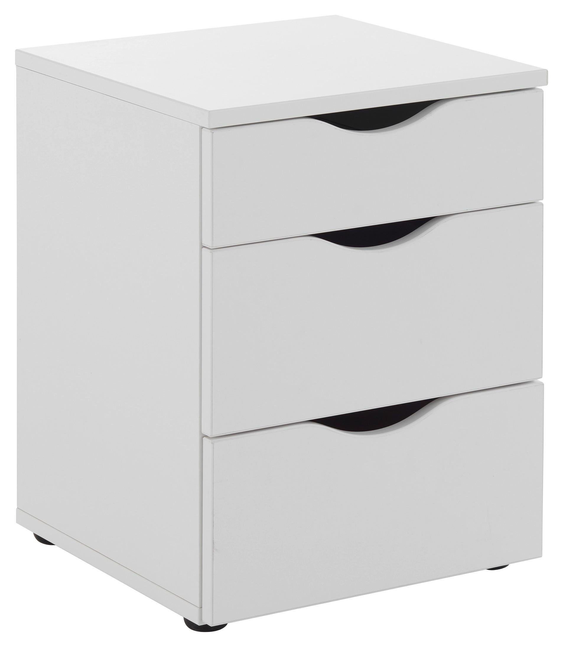 Nachtkästchen in Weiß - Schwarz/Weiß, KONVENTIONELL, Holzwerkstoff/Kunststoff (40/55/40cm) - Modern Living