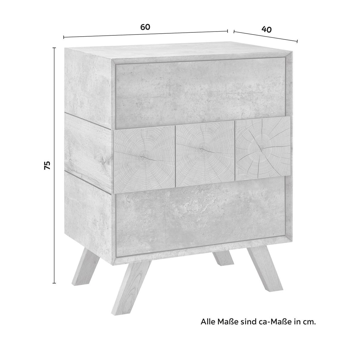 Éjjeliszekrény Casper - tölgyfa/szürke, Modern, fa (60/75/40cm) - Bessagi Home