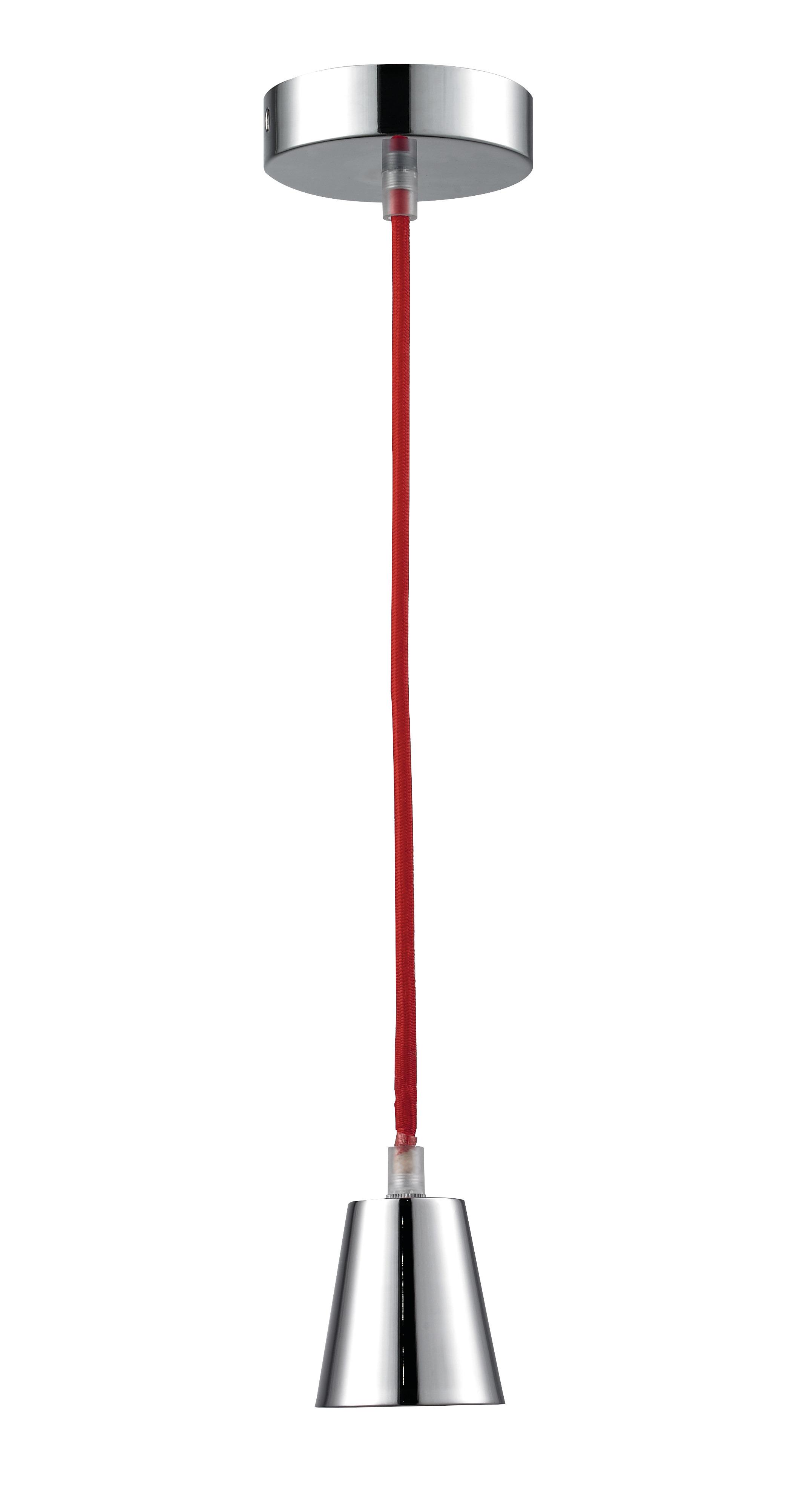 Schnurpendel Kordula max. 60 Watt - Rot, Textil/Metall (100/10/10cm) - Modern Living