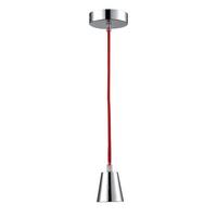 Schnurpendel Kordula max. 60 Watt - Rot, Textil/Metall (100/10/10cm) - Modern Living