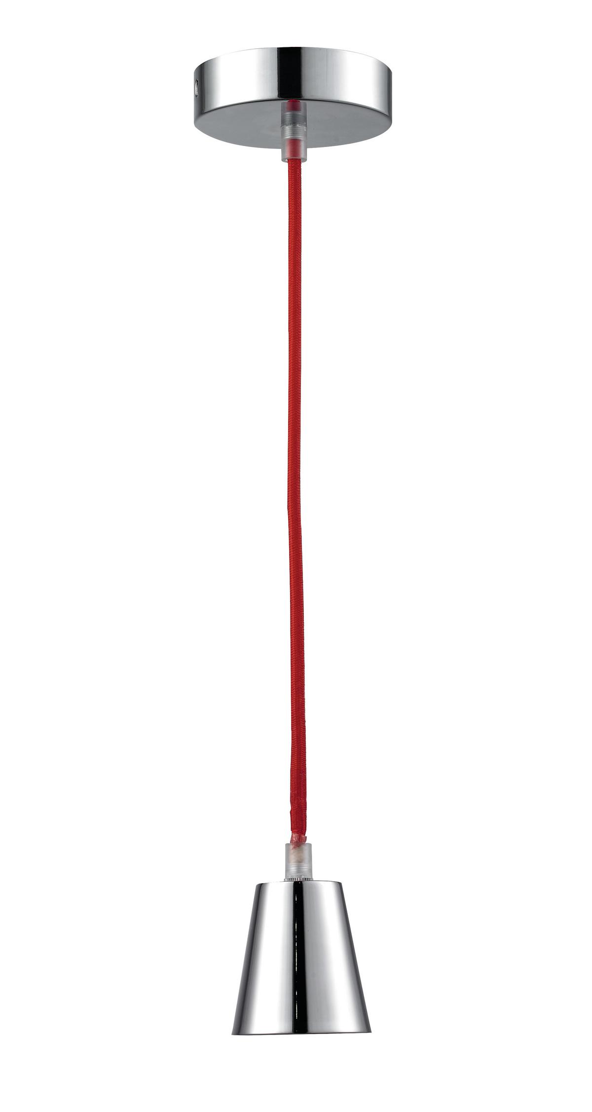 Schnurpendel Kordula max. 60 Watt - Rot, Textil/Metall (100/10/10cm) - Modern Living
