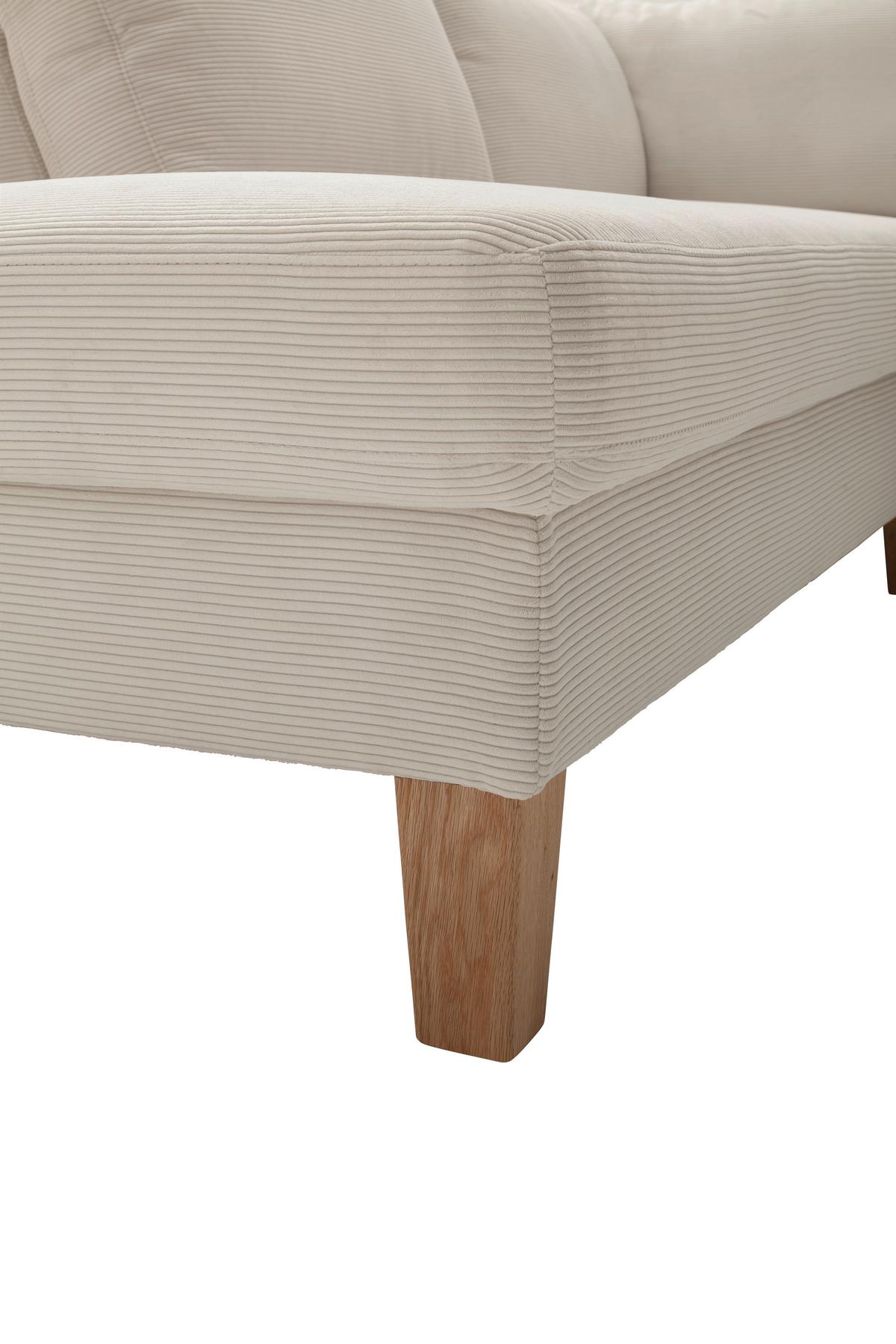 Wohnlandschaft Corvara 2.0 - Weiss/Eichefarben, Konventionell, Holz/Holzwerkstoff (220/86/286cm) - Premium Living
