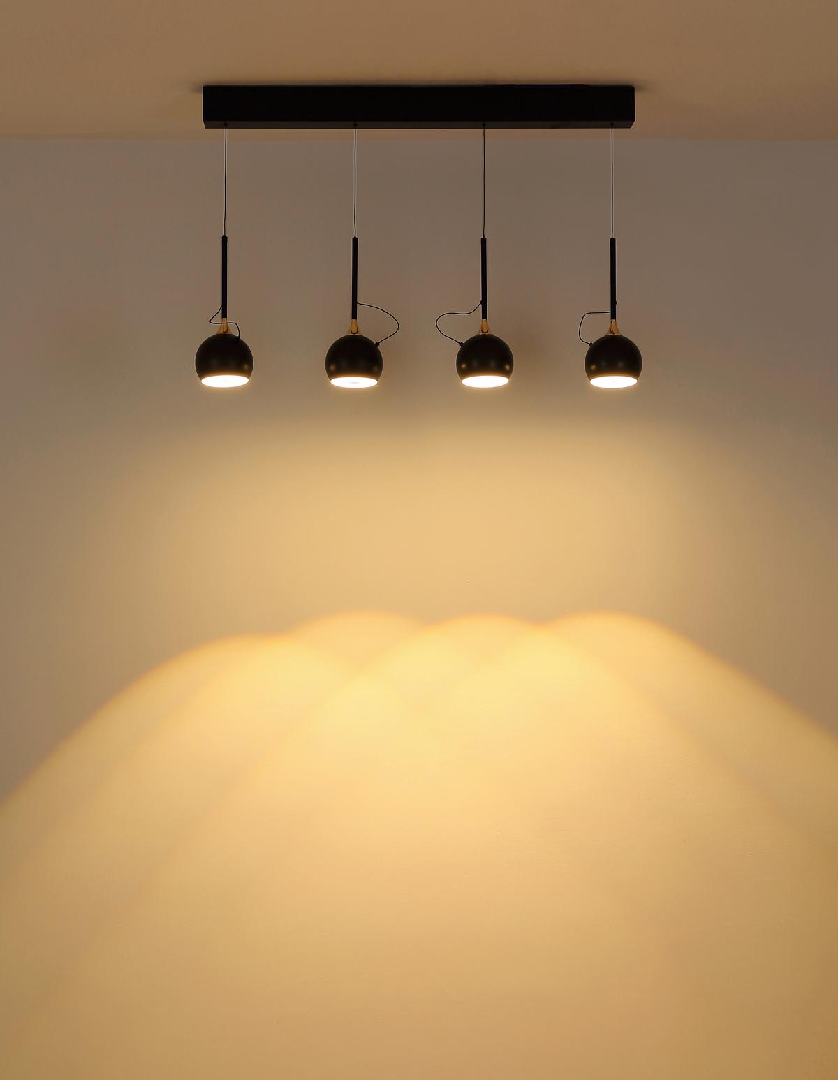 Led-hängeleuchte 15771-4 Donovan - Weiss/Goldfarben, Design, Kunststoff/Metall (93/12/150cm) - Globo