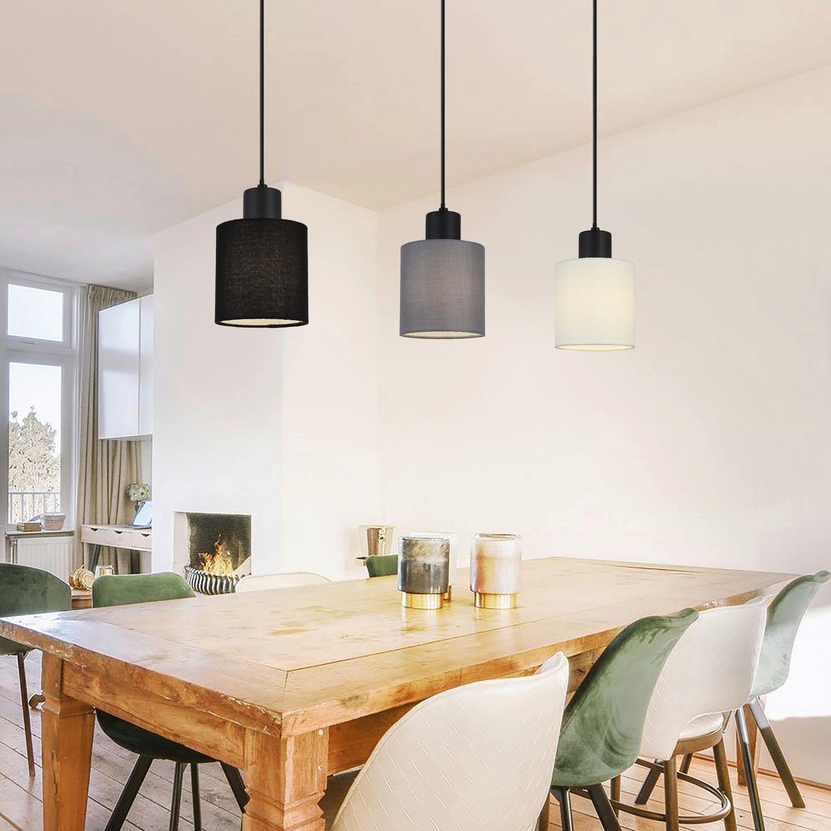 LAMPA WISZĄCA MIA - beżowy/czarny, Trend, metal/tkanina (64/12/120cm) - Novel