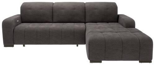 Wohnlandschaft Vicari Anthrazit Mikrofaser - Anthrazit/Schwarz, MODERN, Textil/Metall (185/292cm) - Livetastic