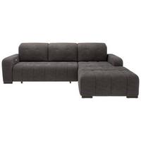 Wohnlandschaft Vicari Anthrazit Mikrofaser - Anthrazit/Schwarz, MODERN, Textil/Metall (185/292cm) - Livetastic
