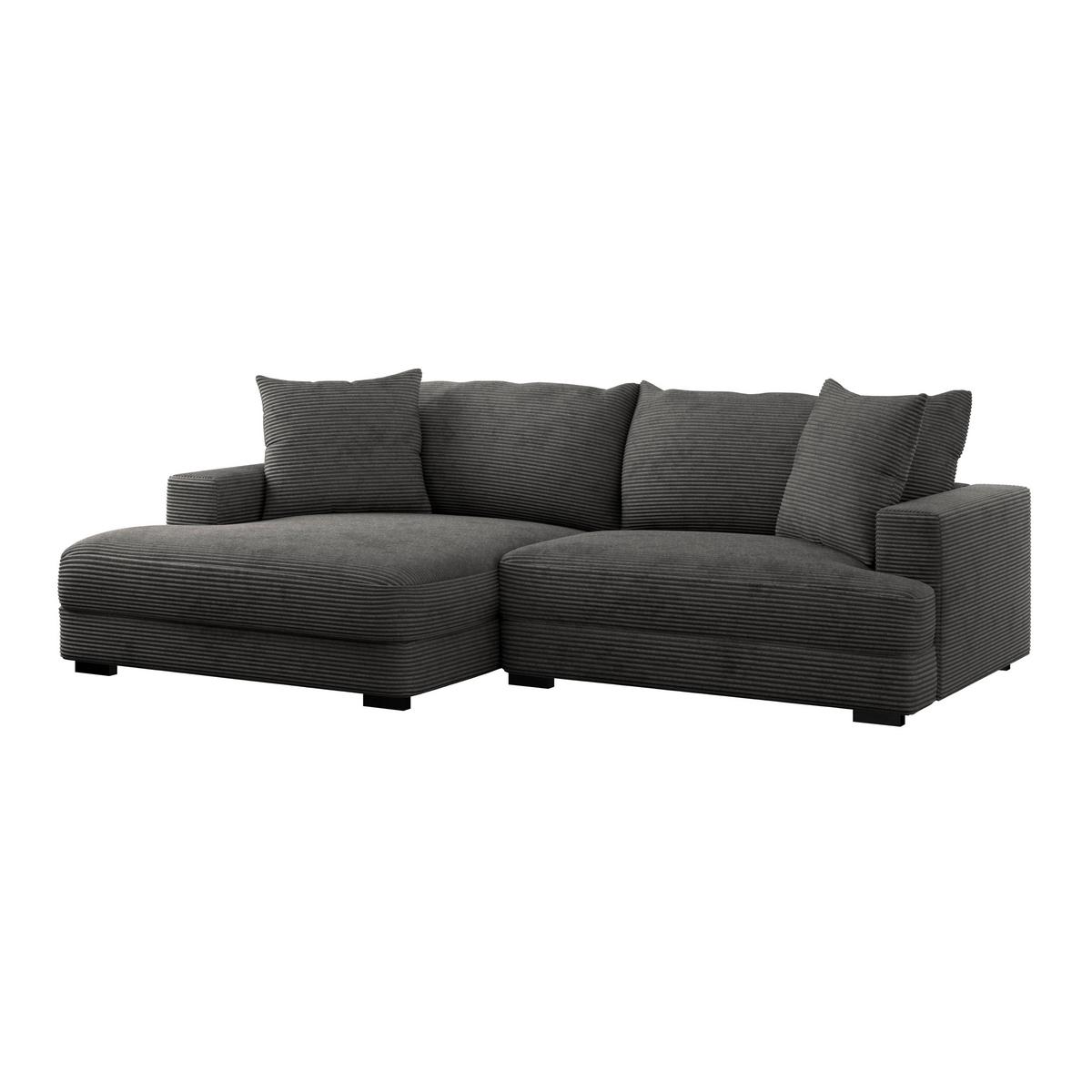 Kutna Garnitura Pelle - siva/crna, Moderno, tekstil (180/265cm) - Modern Living