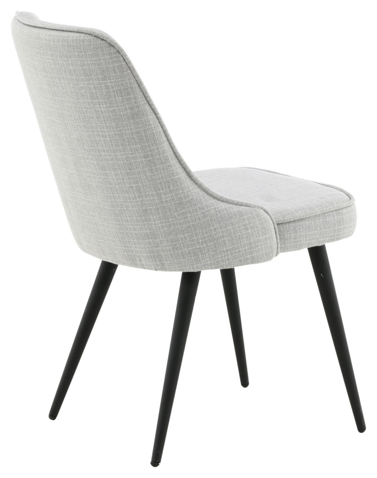 STUHL-SET VELVET DELUXE - Hellgrau/Schwarz, Design, Kunststoff/Textil (50/88,5/66cm) - Livetastic