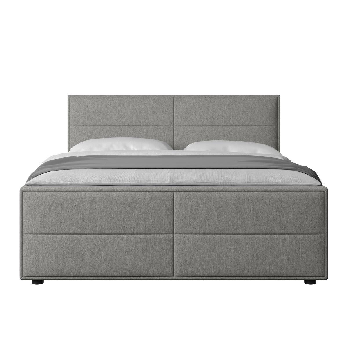 Boxspringbett Palermo ca. 180x200 cm Silberfarben - Silberfarben/Schwarz, MODERN, Karton/Holzwerkstoff (180/200cm) - MID.YOU