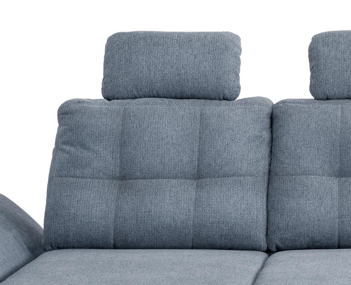 Wohnlandschaft Brizzini Hellblau Chenille - Blau/Schwarz, MODERN, Holz/Textil (250-280/176cm) - Livetastic