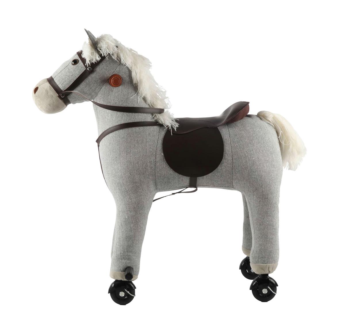 KONIK NA BIEGUNACH JR807 - szary, Trend, tworzywo sztuczne/metal (74/45/74cm) - My Baby Lou