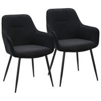 ZESTAW KRZESEŁ Z PODŁOKIETNIK. FOX -EXKLUSIV- - czarny, Design, metal/tkanina (57/85/60cm) - Novel