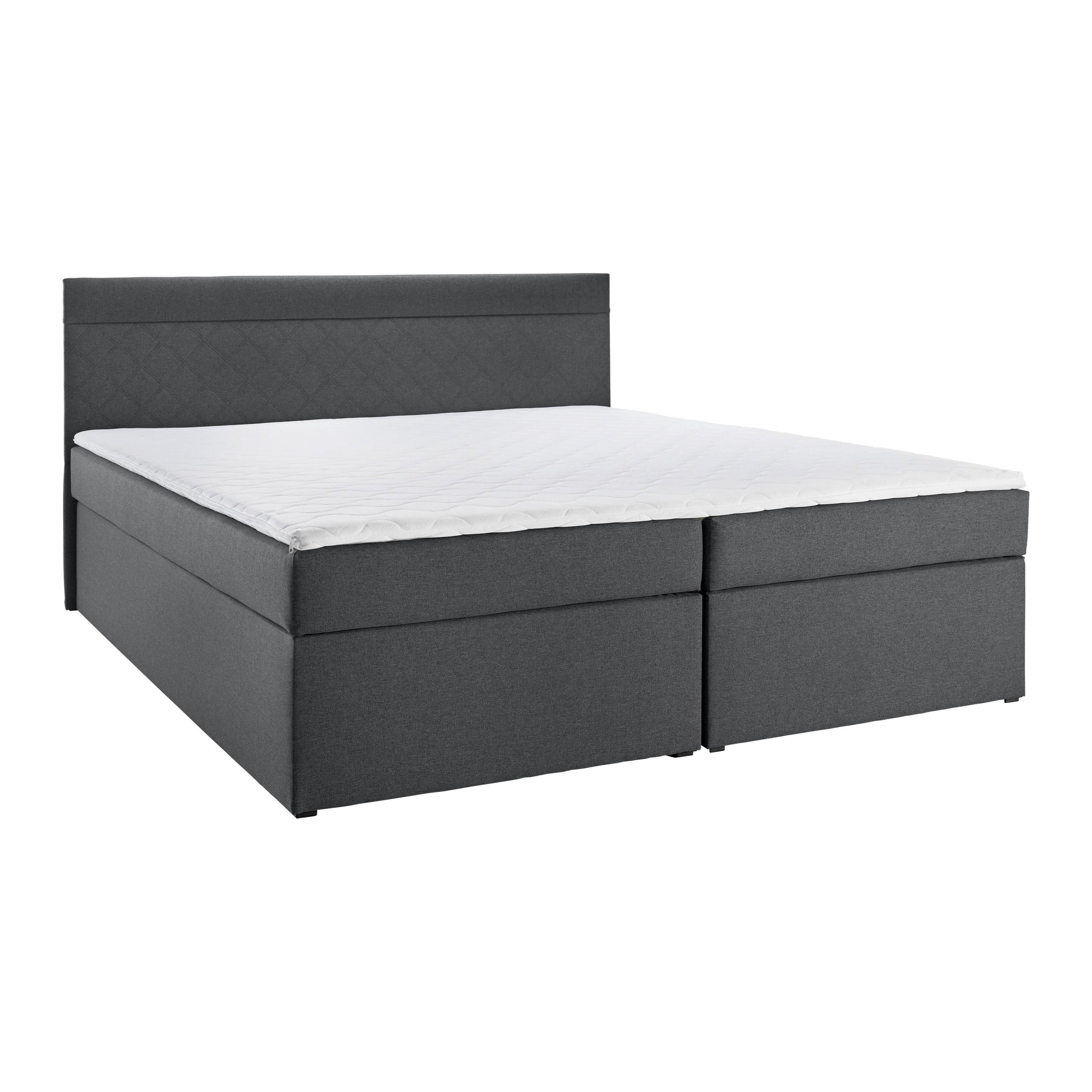 Boxspring Postelja Rosa, Antracit, 180x200 - temno siva/črna, Moderno, umetna masa/tekstil (180/200cm) - Bessagi Home