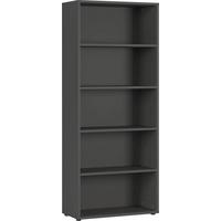 Regal Ribera in Graphitfarben - Graphitfarben/Schwarz, Modern, Holzwerkstoff/Kunststoff (80/197/40cm) - Premium Living