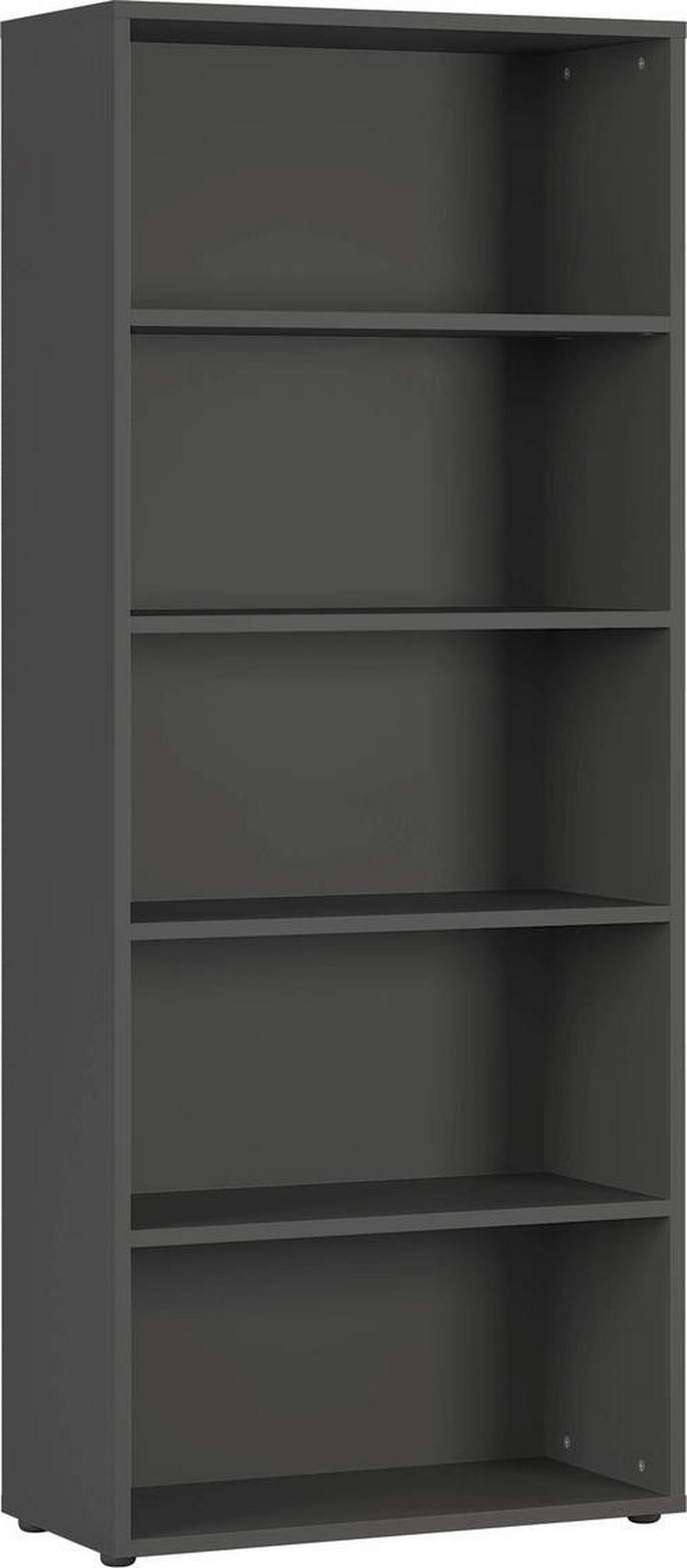Regal Ribera in Graphitfarben - Graphitfarben/Schwarz, Modern, Holzwerkstoff/Kunststoff (80/197/40cm) - Premium Living