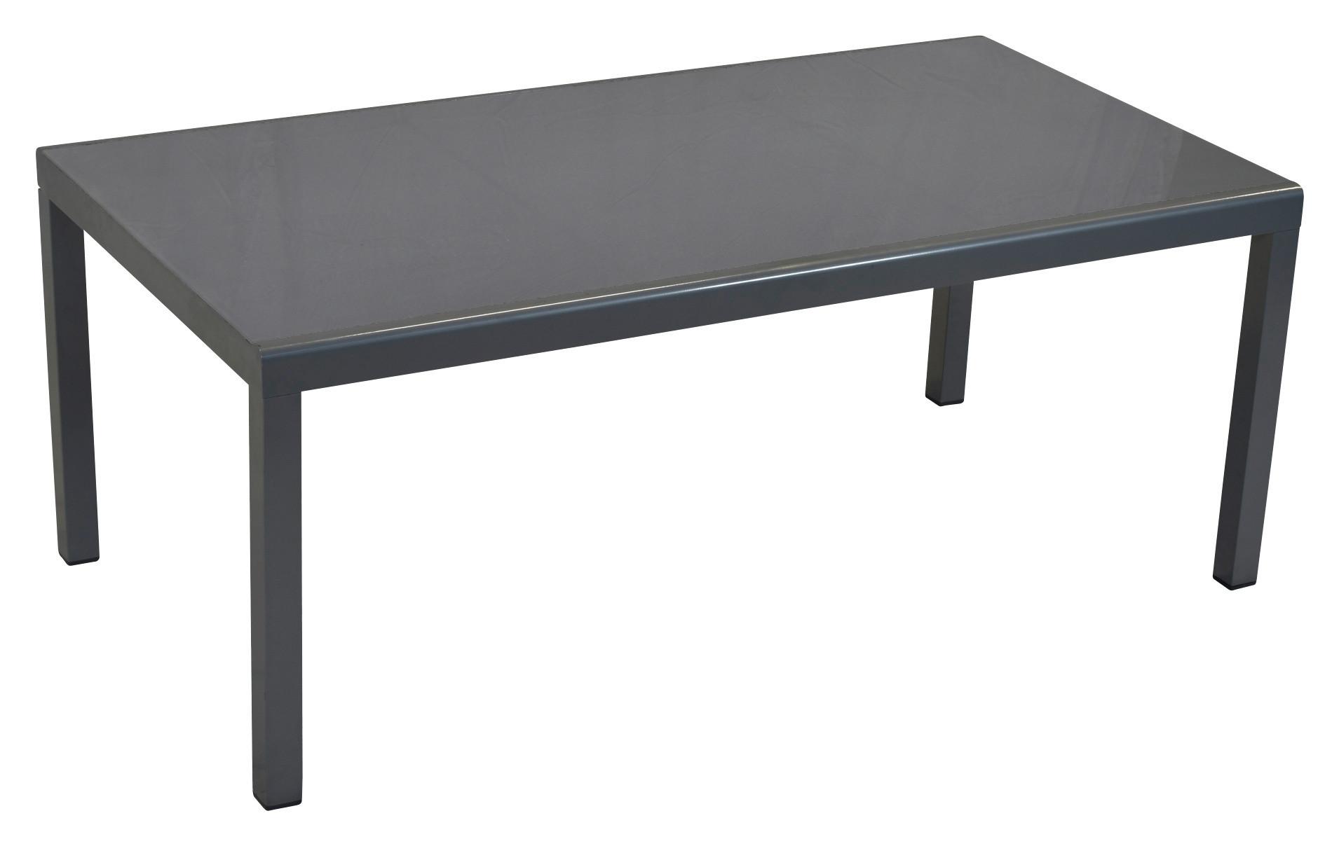 Gartentisch ca. 190x100 cm Alu Graphit/Glas - Graphitfarben, MODERN, Glas/Metall (190/100/75cm) - Gardenson