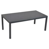 Gartentisch ca. 190x100 cm Alu Graphit/Glas - Graphitfarben, MODERN, Glas/Metall (190/100/75cm) - Gardenson